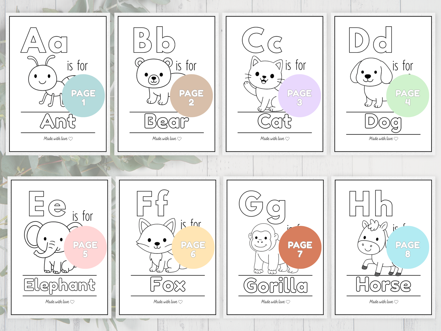 My First Animal ABC Coloring book – Friendly Little Animals from A to Z! –l Gift for age 2 - 5