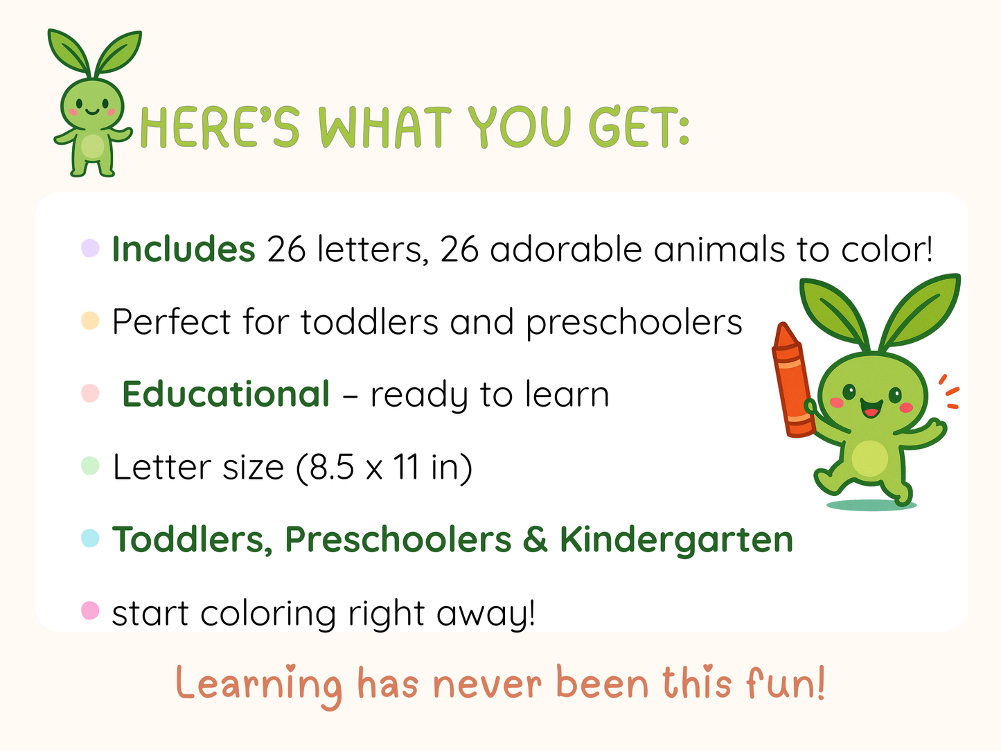 My First Animal ABC Coloring book – Friendly Little Animals from A to Z! –l Gift for age 2 - 5