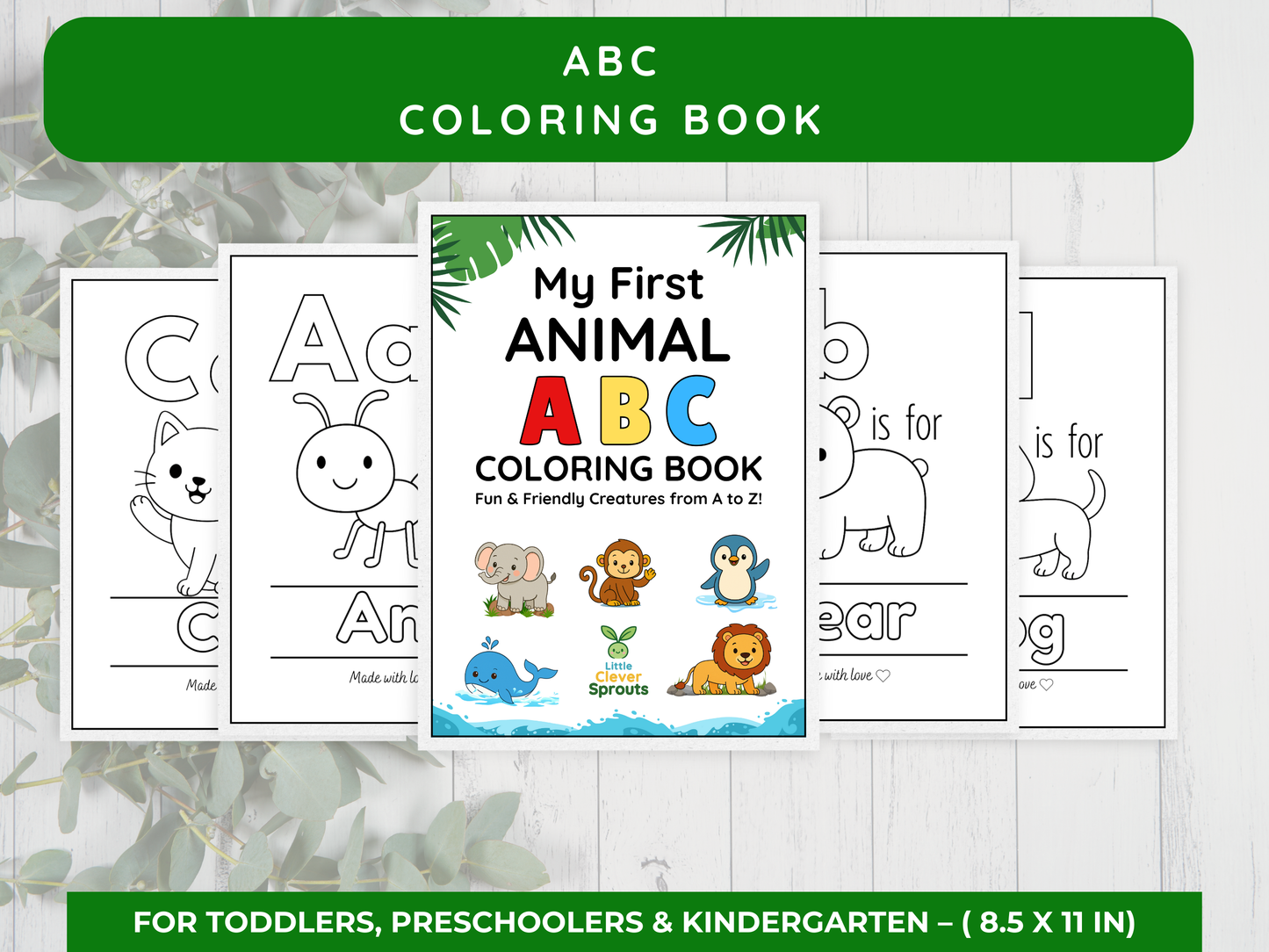 My First Animal ABC Coloring book – Friendly Little Animals from A to Z! –l Gift for age 2 - 5